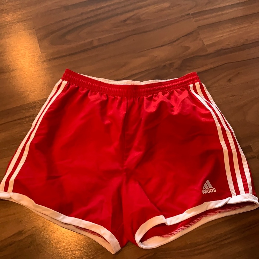 Red/ White ADIDAS running shorts